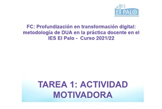 Profundización en transformación digital: metodología de DUA en la práctica docente